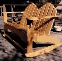 Adirondack Style Wooden Rocking Chair