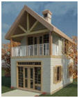 Free Two-Level Cabin Plans with Balcony