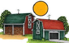 Combination Woodshed and Tractor Shelter with Storage Loft