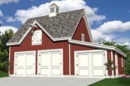 Three Car Barn Plans with Loft