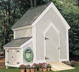 Gothic Style Garden Shed with Refuse Bin