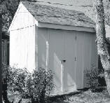 Gable Roof Storage Shed with Eave Side Doors