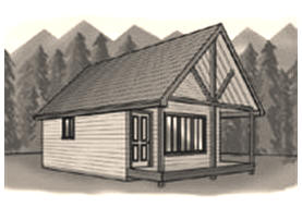 Free Log-Sided Cabin Plans at CabinPlans123.com - Download free plans for building an attractive one bedroom cabin with a sleeping loft.
