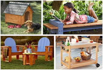 11 Free, DIY Outdoor Projects from Lowes.com - Build your own outdoor furniture, dog house, water garden, deck, barbecue cart and more.