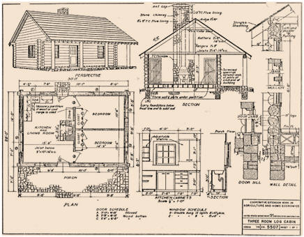 Free Log Cabin Designs from North Dakota State University Agricultural Extension Service