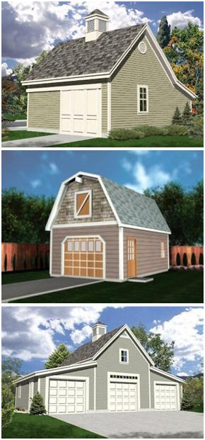 Download Dozens of Different Garage Plans - Get plans for one, two, three and four-car detached garages, garages with lofts abd workshops and big country-style car barns. 