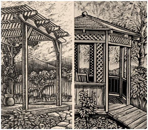 Free DIY Gazebo and Pergola Plans from the California Redwood Association - Add some elegance to your backyard. Download detailed do-it-yourself plans for building your own 12' octagonal gazebo or 8'x12' pergola. These free, instant download plans include detailed artwork, materials lists and step-by-step building instructions.